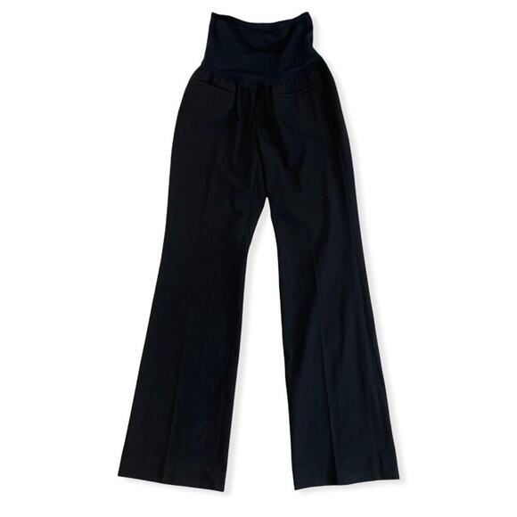 Gap Maternity Black Modern Boot Bootcut Dress Pants Size 2R Stretch Belly Band - Picture 1 of 8